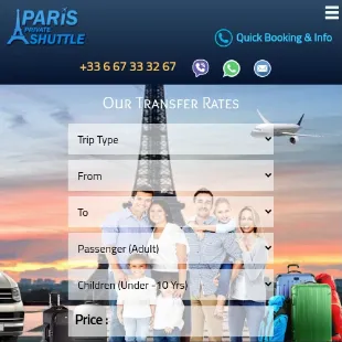 Paris Private Shuttle Tablet Preview